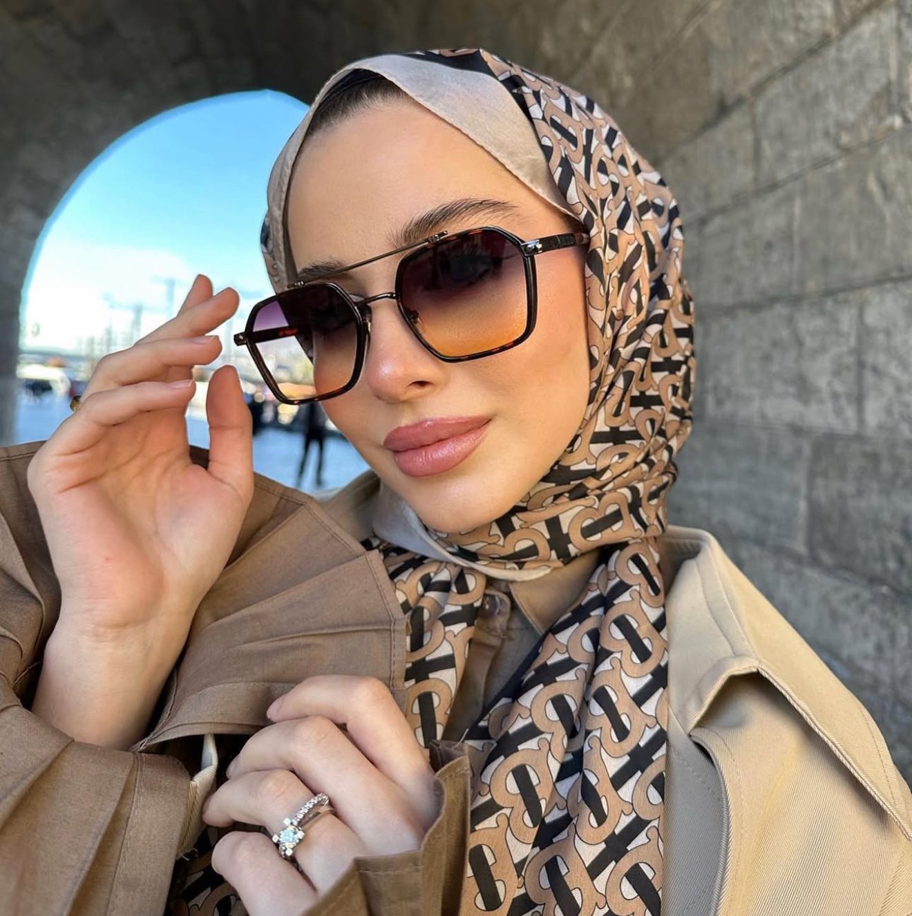 İSTİANİ Kadın Güneş Gözlüğü Degrade Leopar Çerçeve